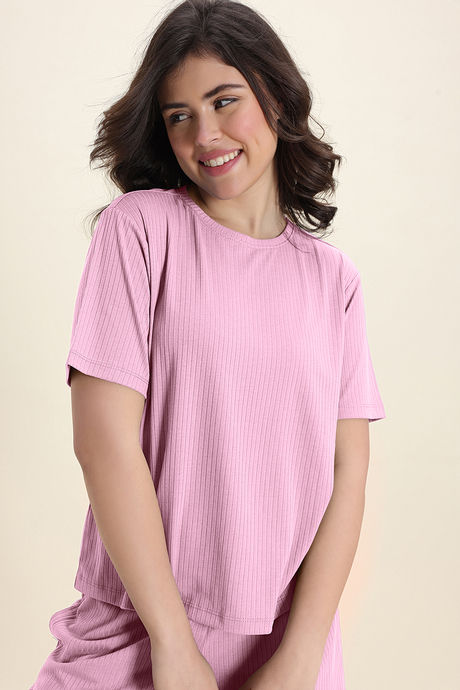 Zivame 2 Mile Fashion Knit Poly Loungewear Set - Cameo Pink — image 6